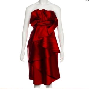 Elie Saab cherry red 100% SILK dress